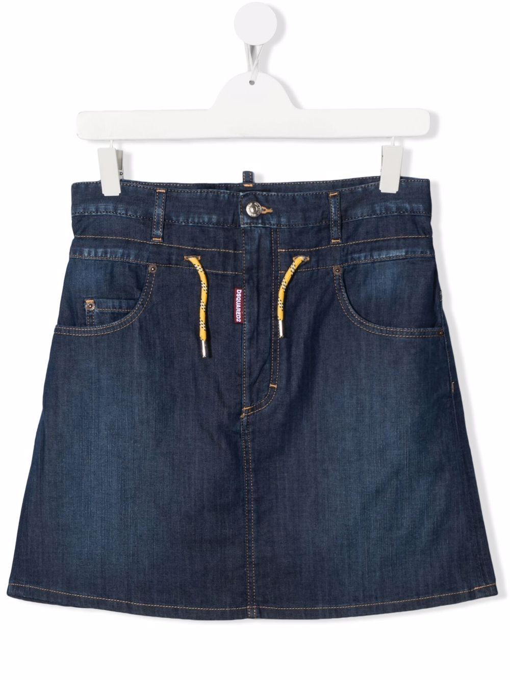 DSQUARED2 KIDS 抽绳牛仔半身裙 - 蓝色