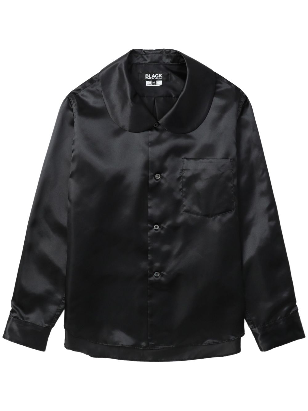 Black Comme Des Garçons 圆领缎面衬衫 - 黑色