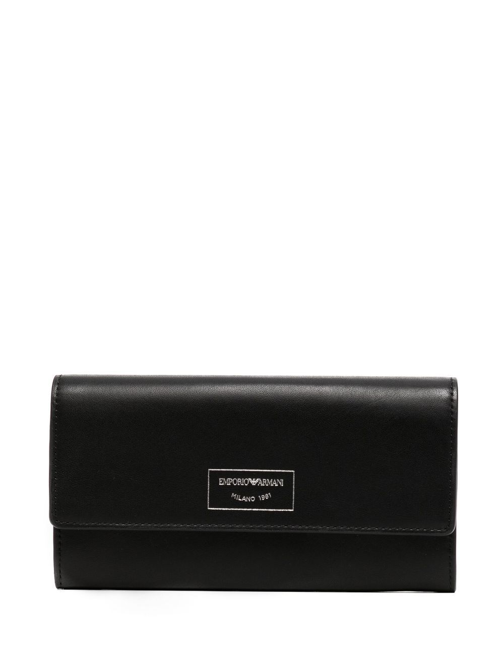 Emporio Armani logo标记对折钱包 - 黑色