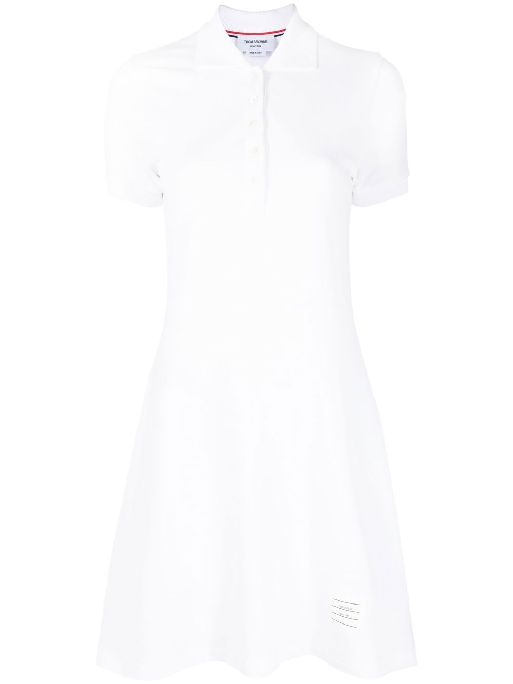Thom Browne 珠地布伞形网球连衣裙 - 白色