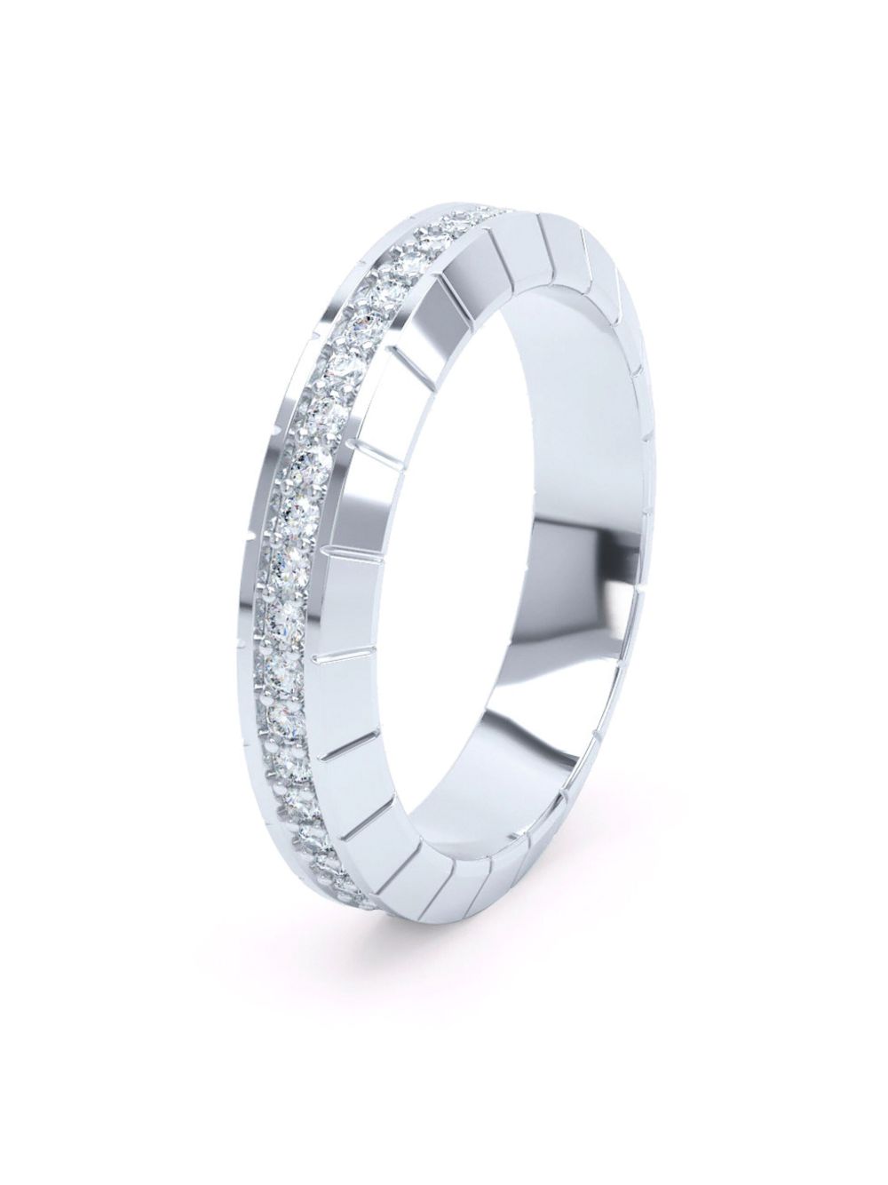 LOEV Eternity 18K白金钻石戒指 - 银色