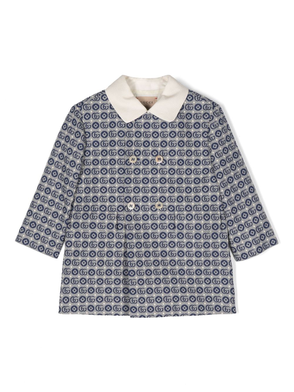 Gucci Kids GG 经典logo图案外套 - 蓝色