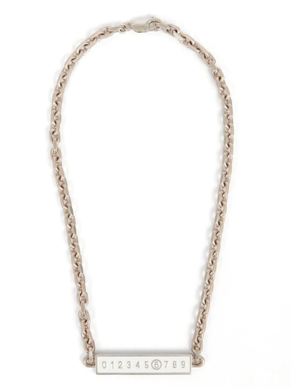 MM6 Maison Margiela 珐琅logo项链 - 银色