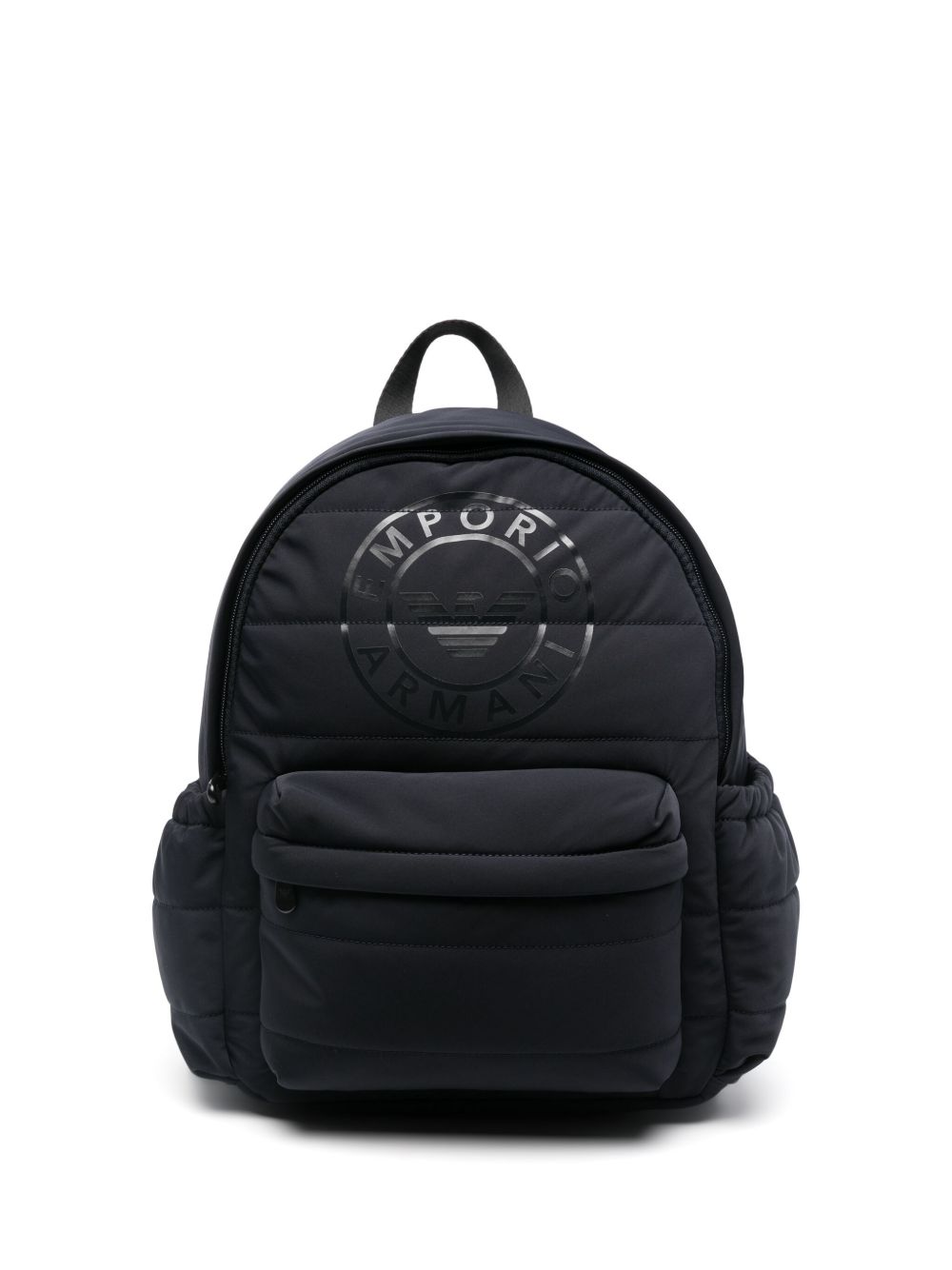 Emporio Armani Kids logo印花双肩包 - 蓝色