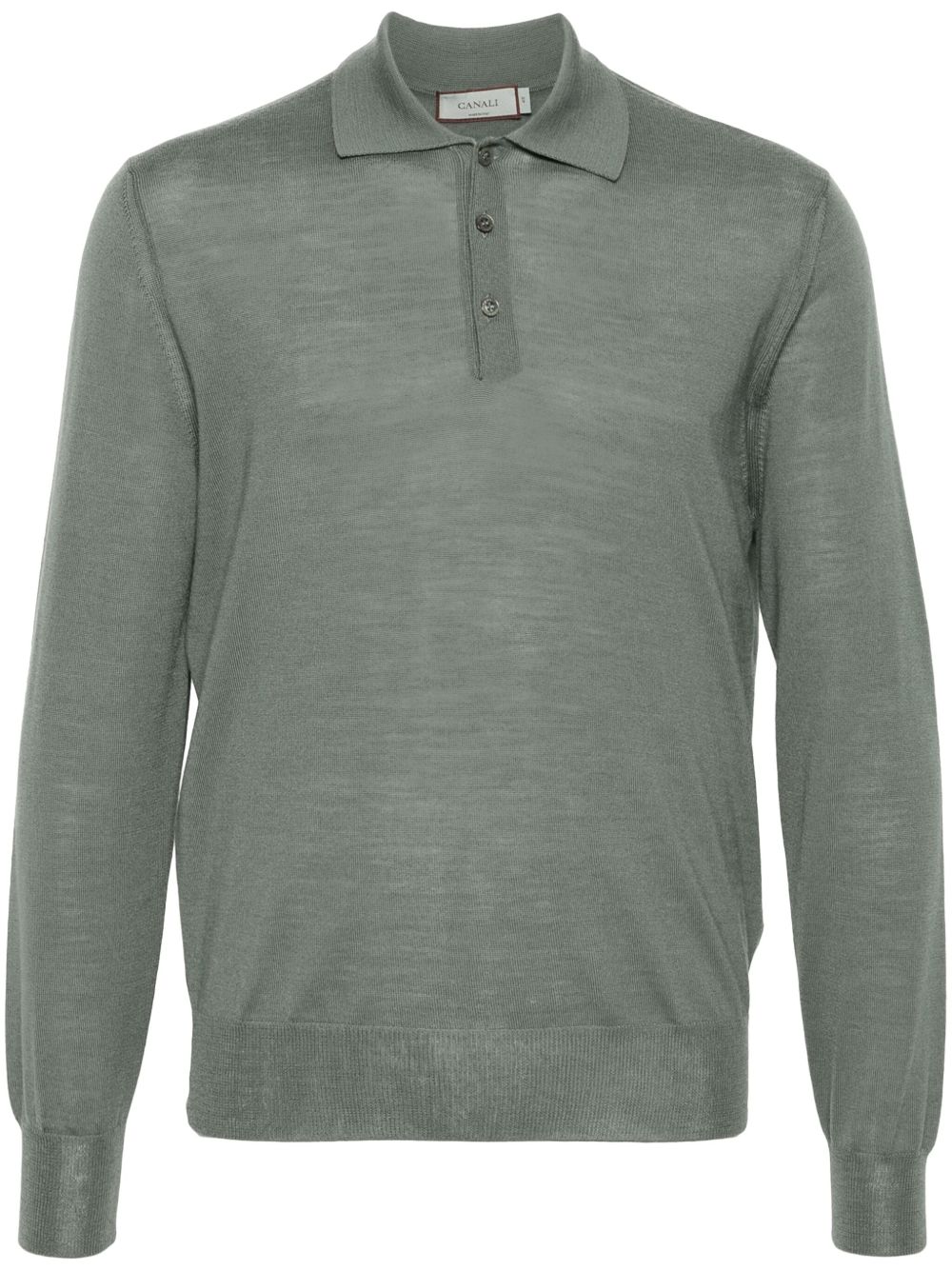 Canali 美利诺羊毛混纺polo衫 - 绿色