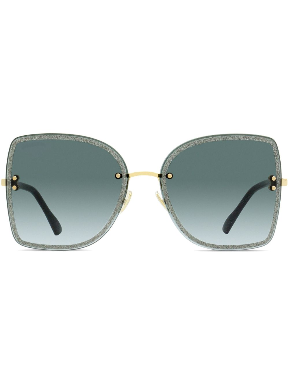 Jimmy Choo Eyewear Leti 方形镜框太阳眼镜 - 褐色