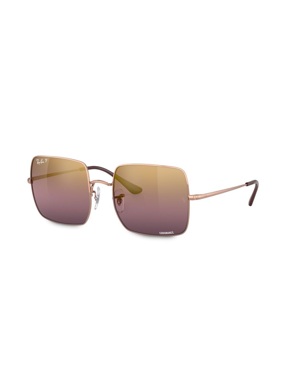 Ray-Ban Square Chromance 太阳眼镜 - 金色
