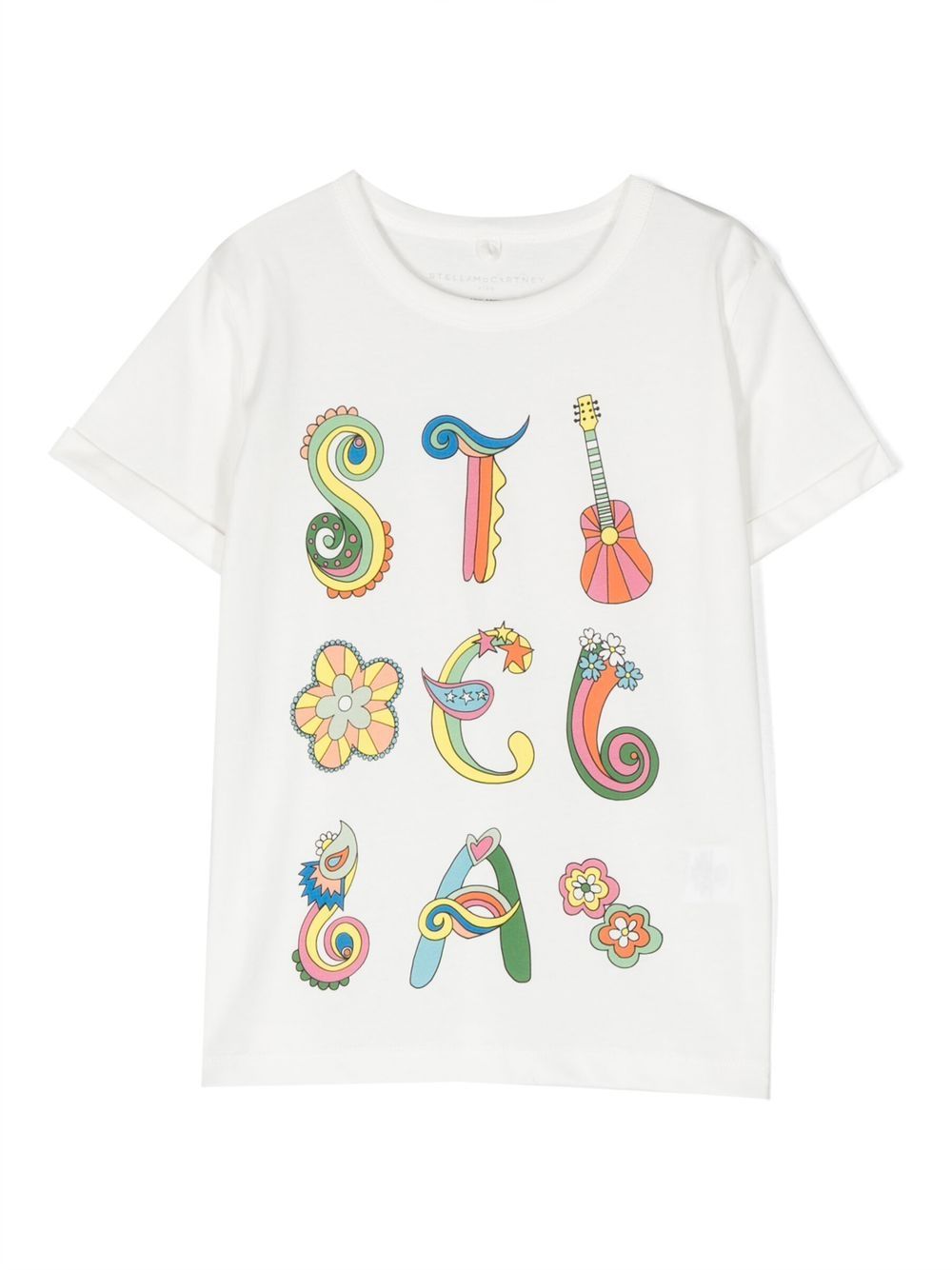 Stella McCartney Kids logo印花棉T恤 - 白色