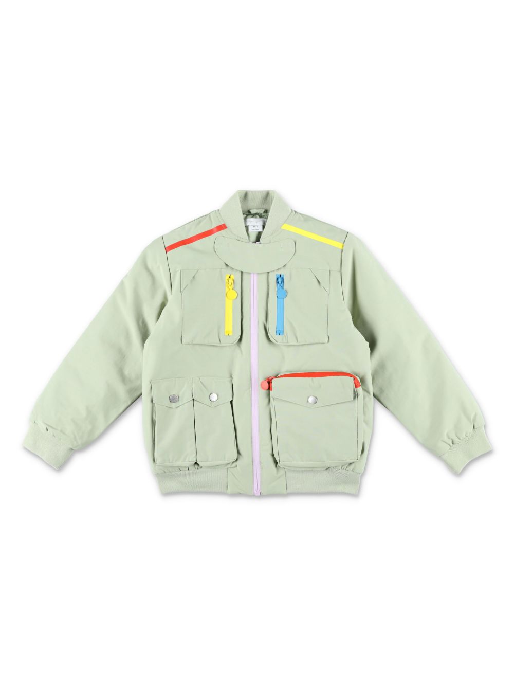 Stella McCartney Kids 棉飞行员夹克 - 绿色