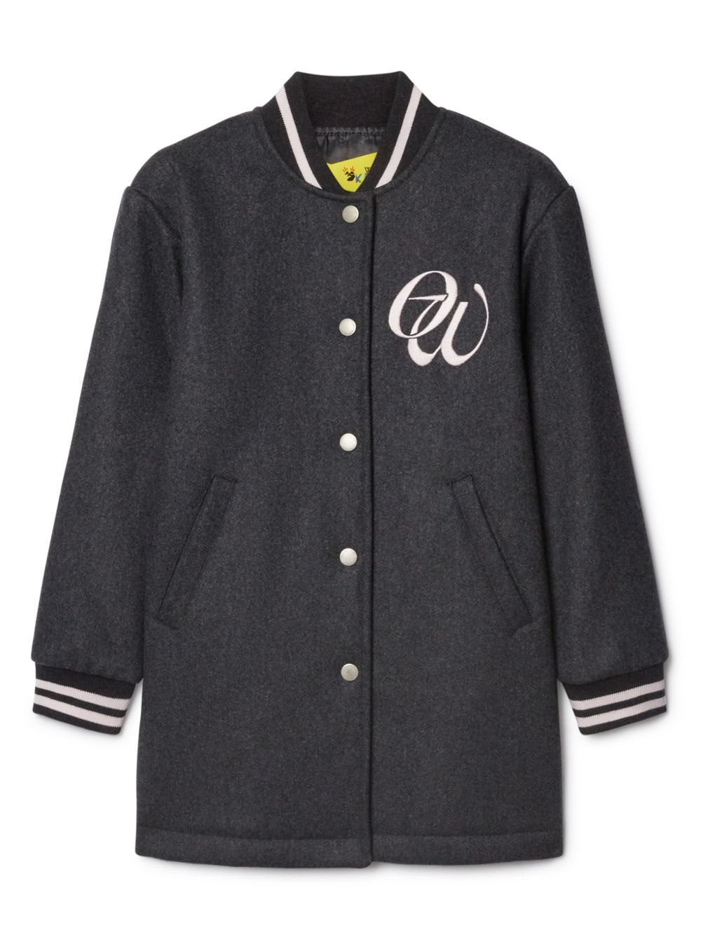 Off-White Kids Varsity 单排扣大衣 - 灰色