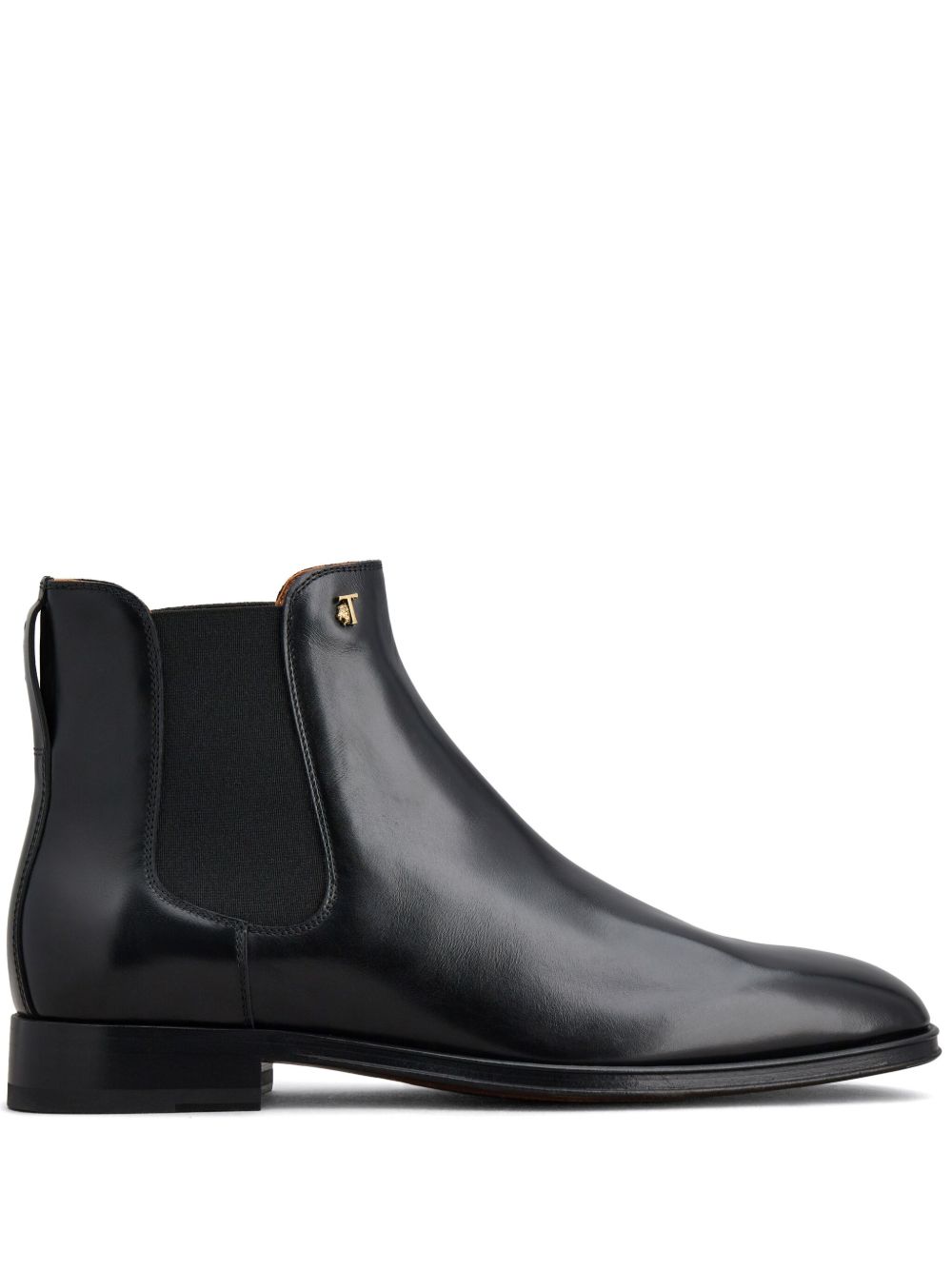 Tod's logo标牌及踝皮靴 - 黑色