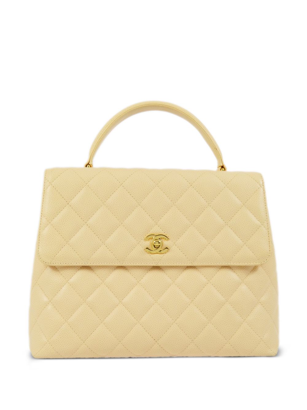 CHANEL Pre-Owned CC 菱纹绗缝手提包（2003年典藏款） - 中性色