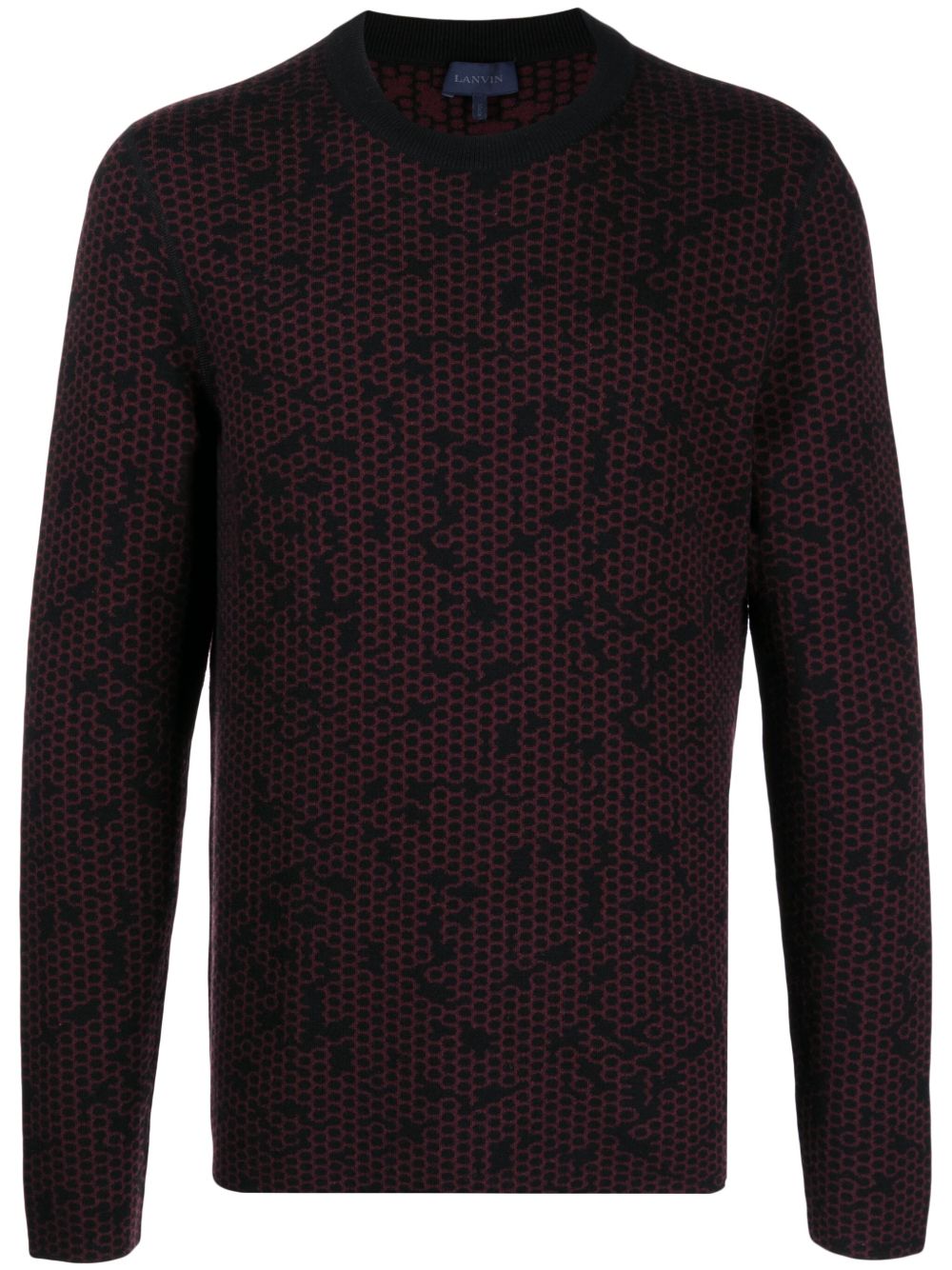 Lanvin 图案嵌花针织羊毛毛衣 - 红色