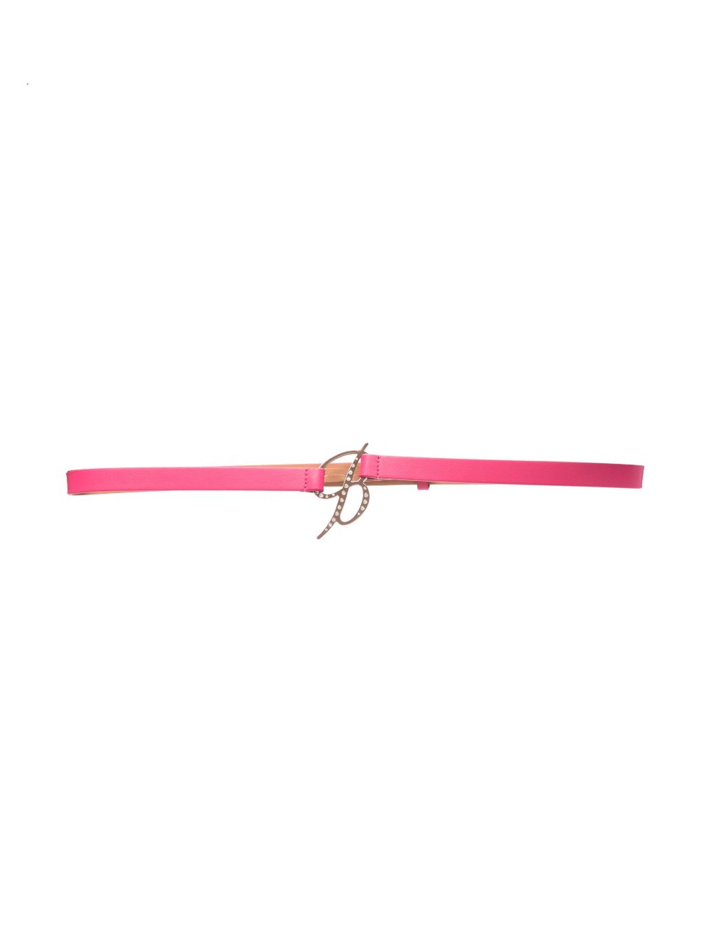 Miss Blumarine 水钻缀饰logo扣环腰带 - 粉色