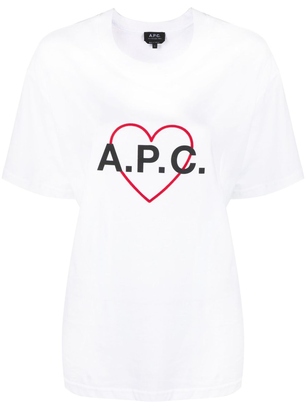 A.P.C. 心形logo棉T恤 - 白色