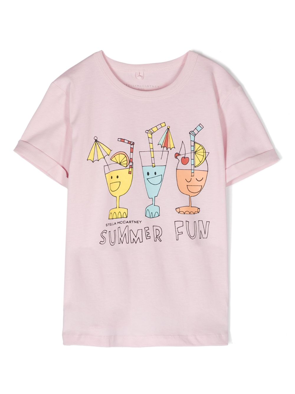Stella McCartney Kids 图案印花棉T恤 - 粉色