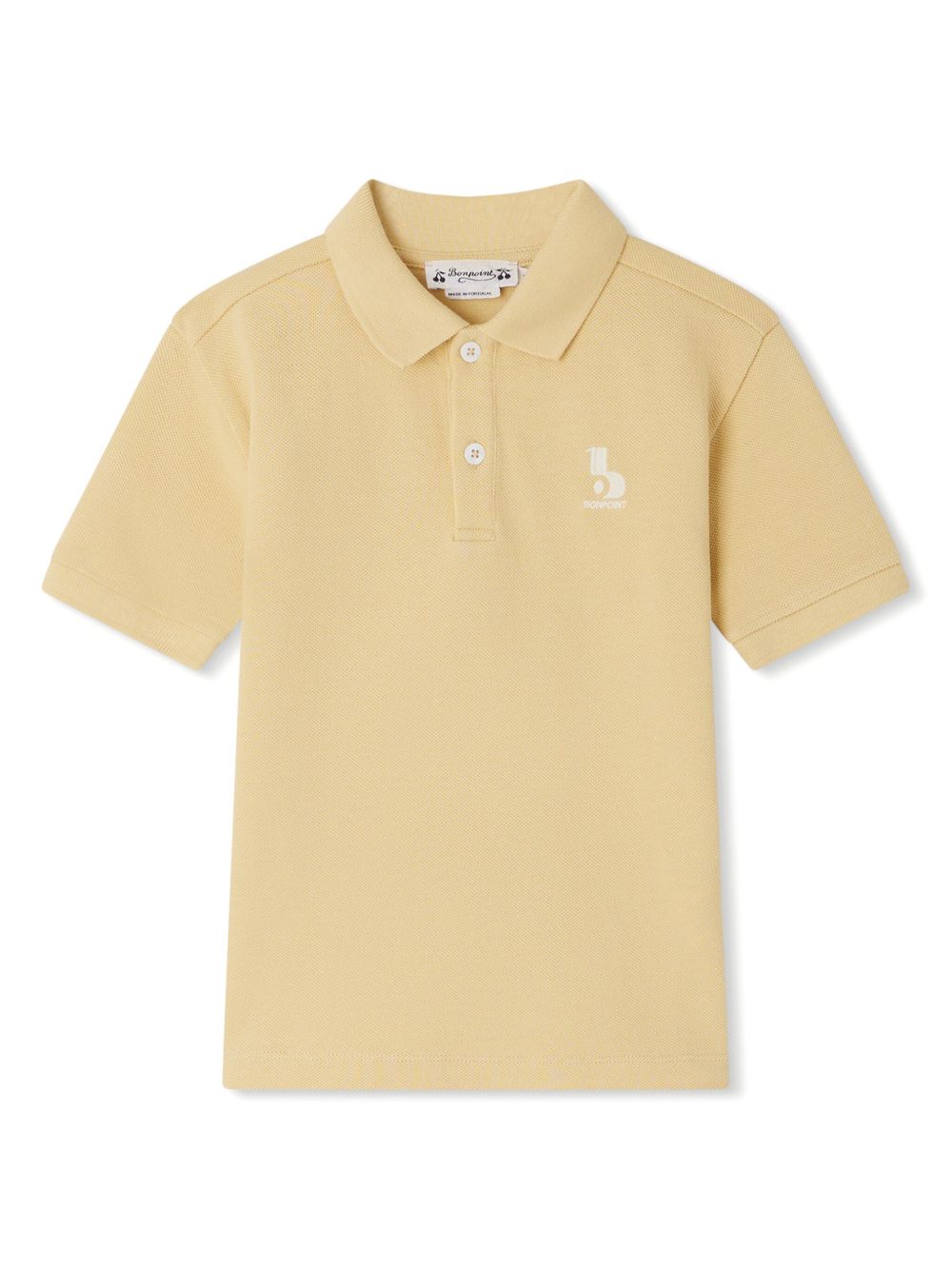 Bonpoint logo刺绣棉polo领上衣 - 黄色