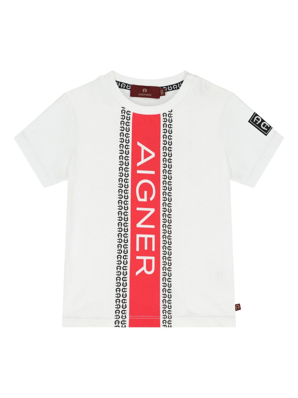 Aigner Kids logo印花T恤 - 白色