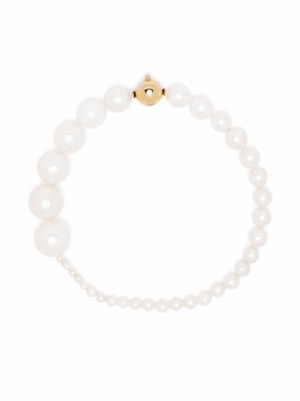 Sophie Bille Brahe Peggy 18K黄金淡水珍珠手链 - 白色