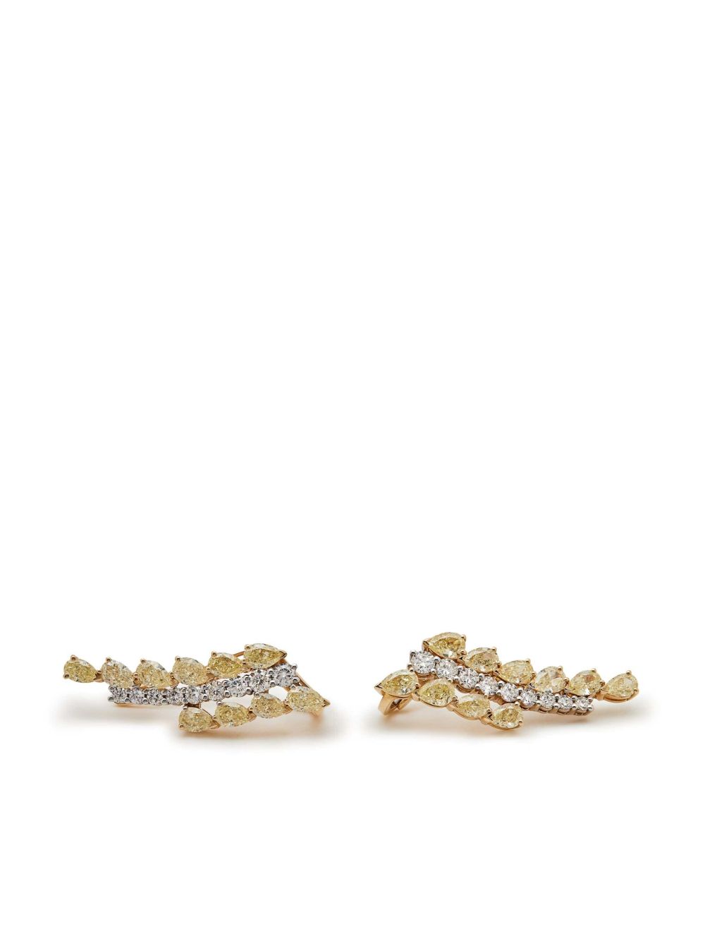 Jewels Aficionado 18K黄金钻石爬耳式耳环 - 金色