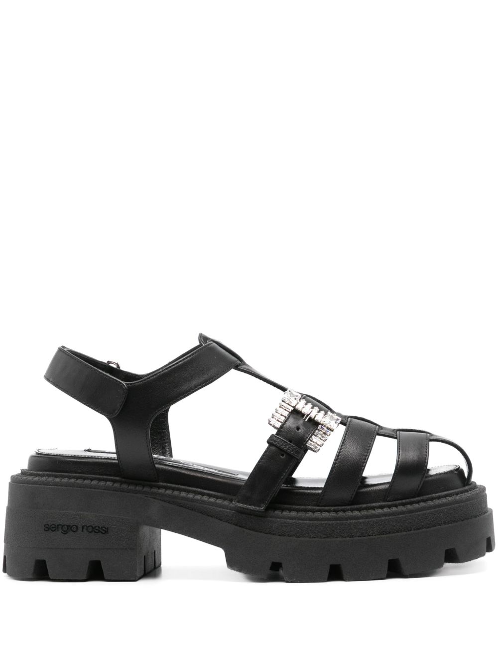 Sergio Rossi Sr Twenty Buckle 凉鞋 - 黑色