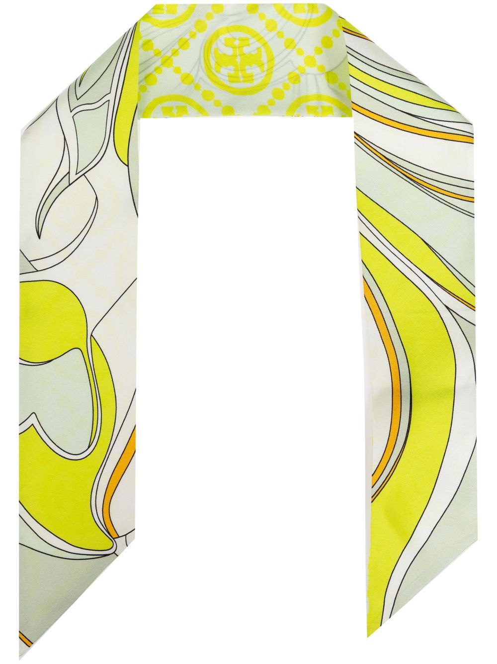 Tory Burch Twisty Flower 领巾 - 绿色