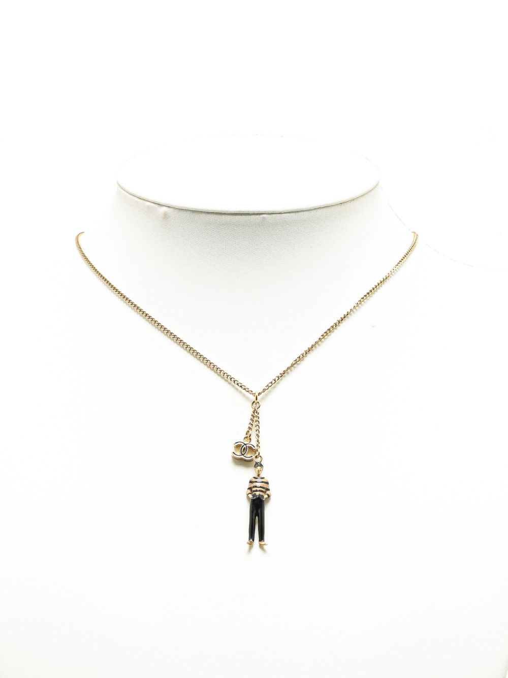 CHANEL Pre-Owned Paris-Venice 镀金珐琅吊饰装饰项链（2014年典藏款） - 金色