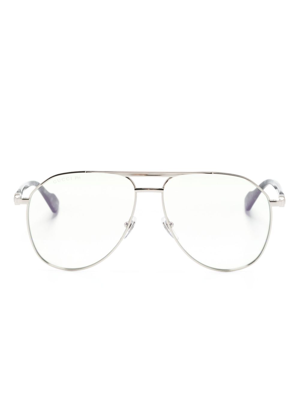 Gucci Eyewear 飞行员镜框太阳眼镜 - 灰色