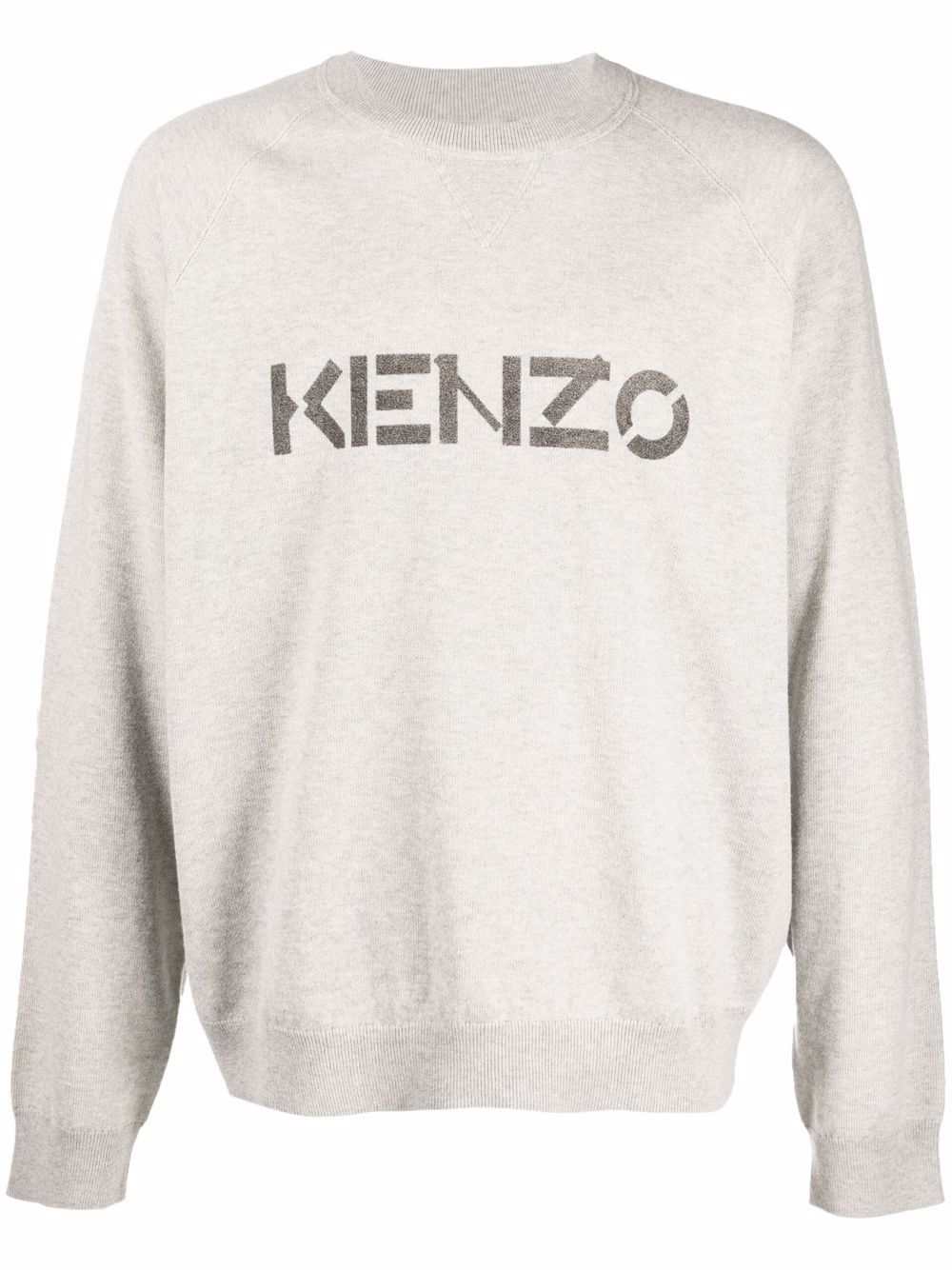 Kenzo logo圆领毛衣 - 灰色