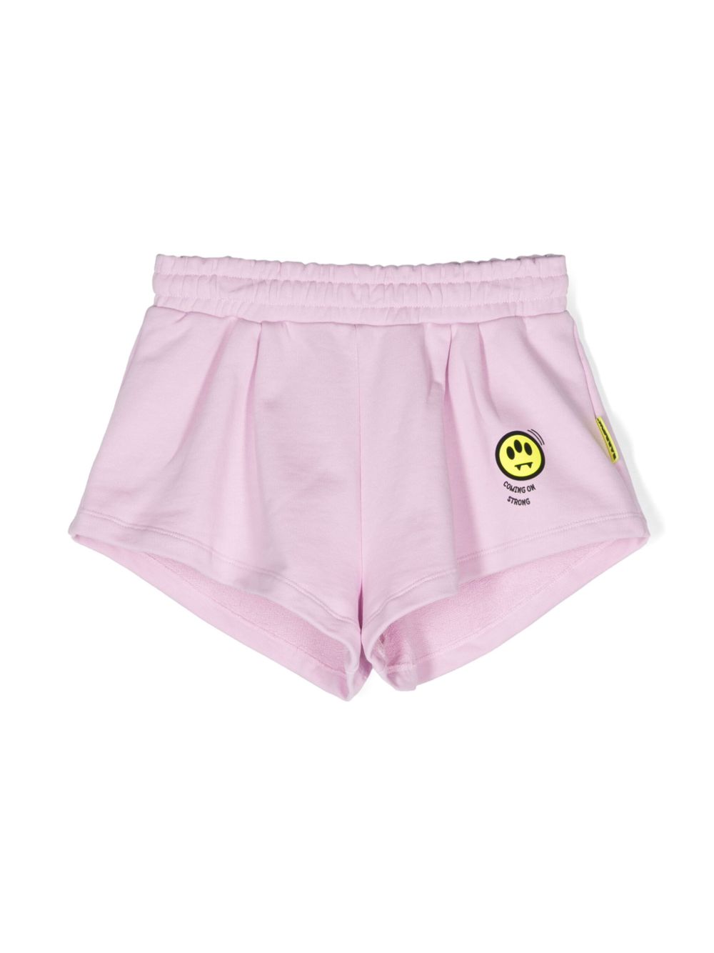 Barrow kids logo贴花棉短裤 - 粉色