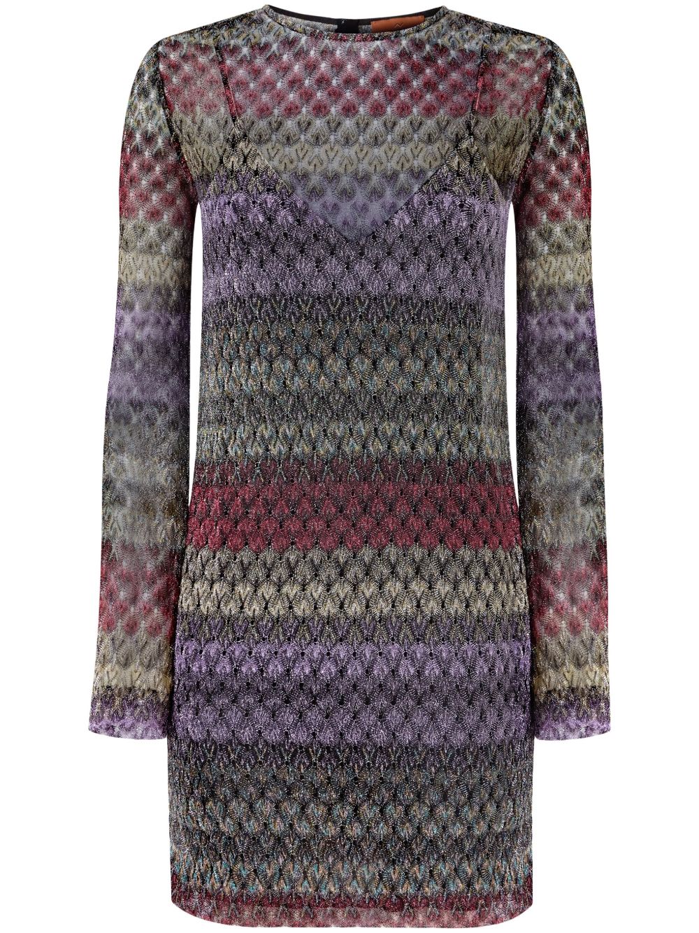 Missoni zigzag-knit dress - 紫色