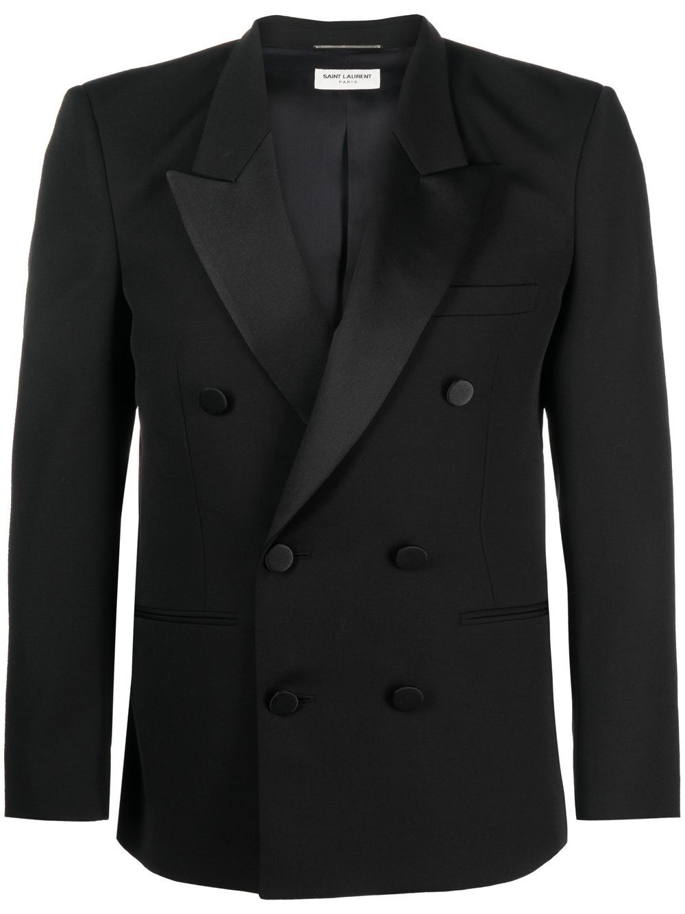 Saint Laurent 双排扣精裁西装夹克 - 黑色