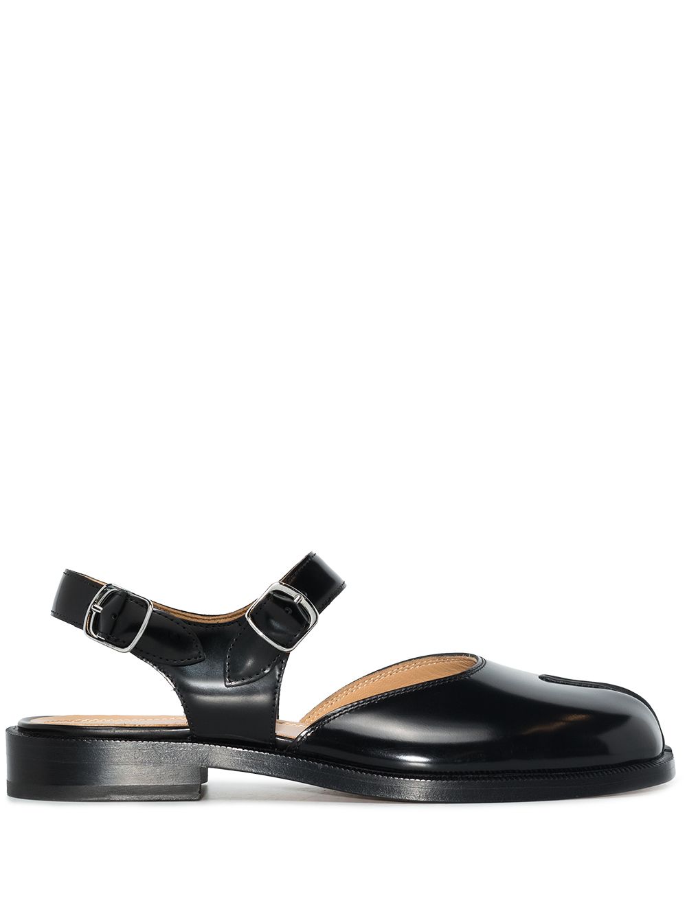 Maison Margiela Tabi 皮质凉鞋 - 黑色