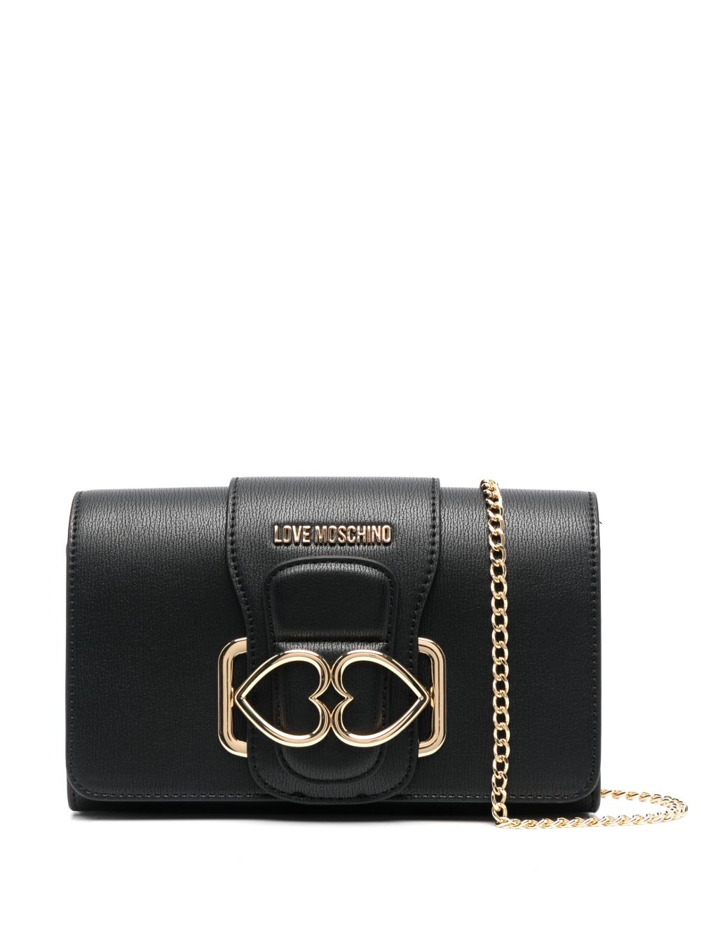 Love Moschino logo标牌斜挎包 - 黑色