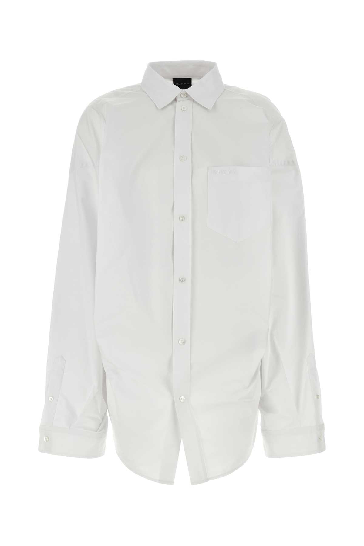 Balenciaga 白色府绸宽松衬衫
