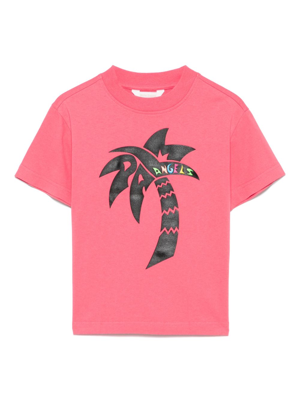 Palm Angels Kids Surf Palm 印花T恤 - 粉色