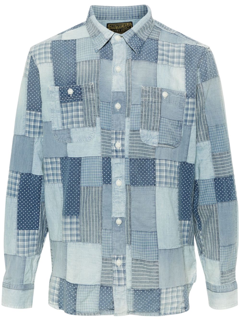 Ralph Lauren RRL 拼贴设计棉衬衫 - 蓝色