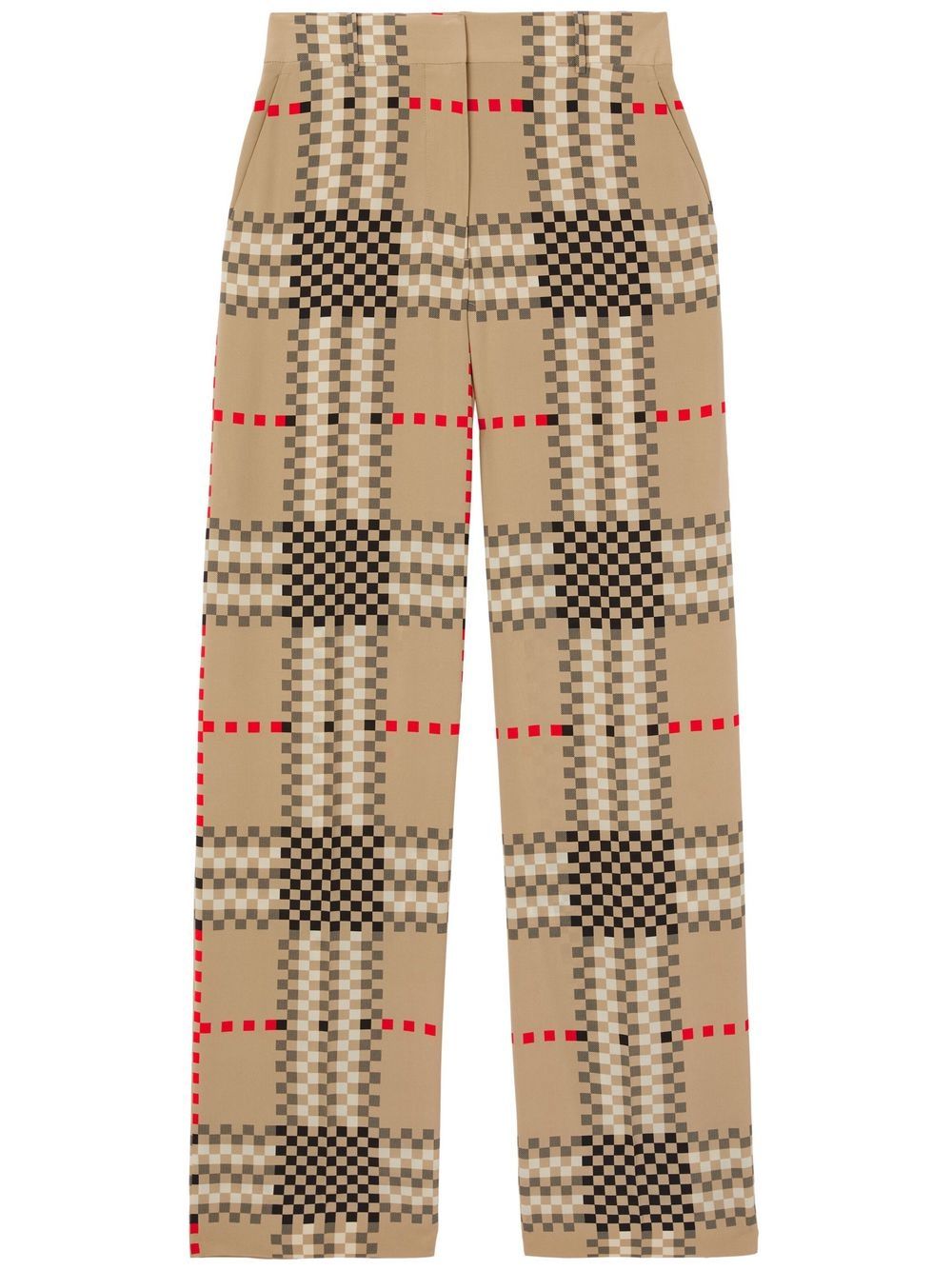 Burberry Pixel Check 阔腿裤 - 中性色