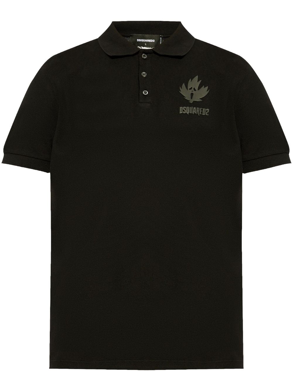 DSQUARED2 logo印花polo衫 - 黑色