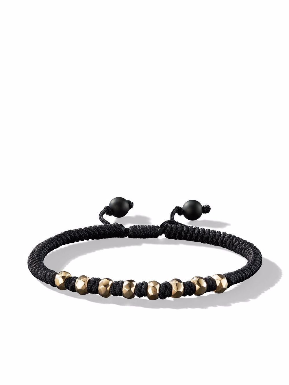 David Yurman 18K黄金 Fortune Woven 缟玛瑙手链 - 黑色