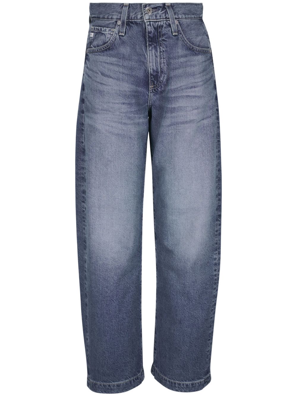 AG Jeans 标贴直筒牛仔裤 - 蓝色