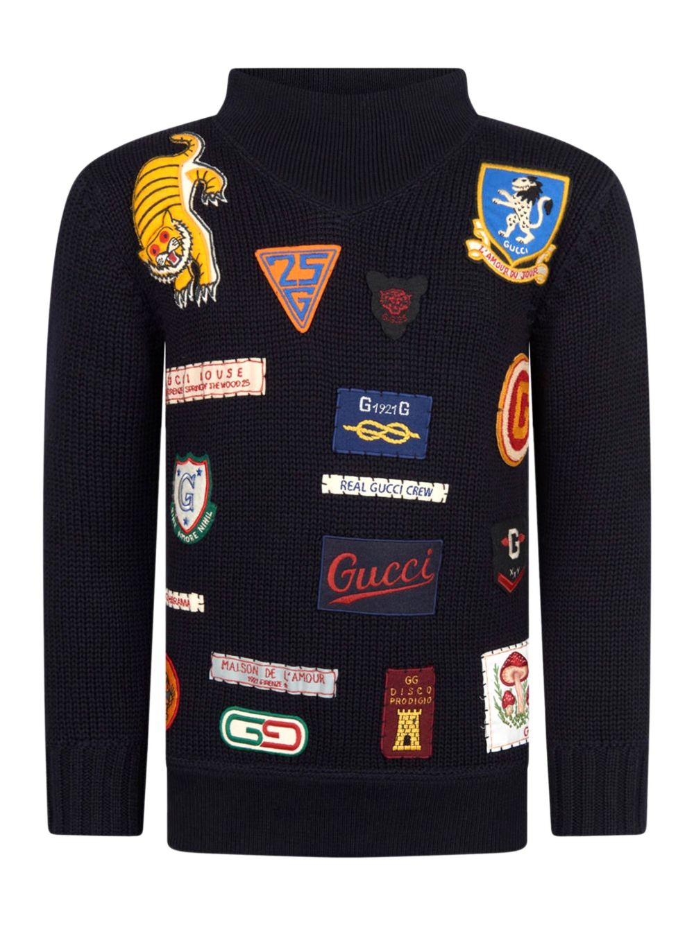 Gucci Kids logo贴花毛衣 - 黑色