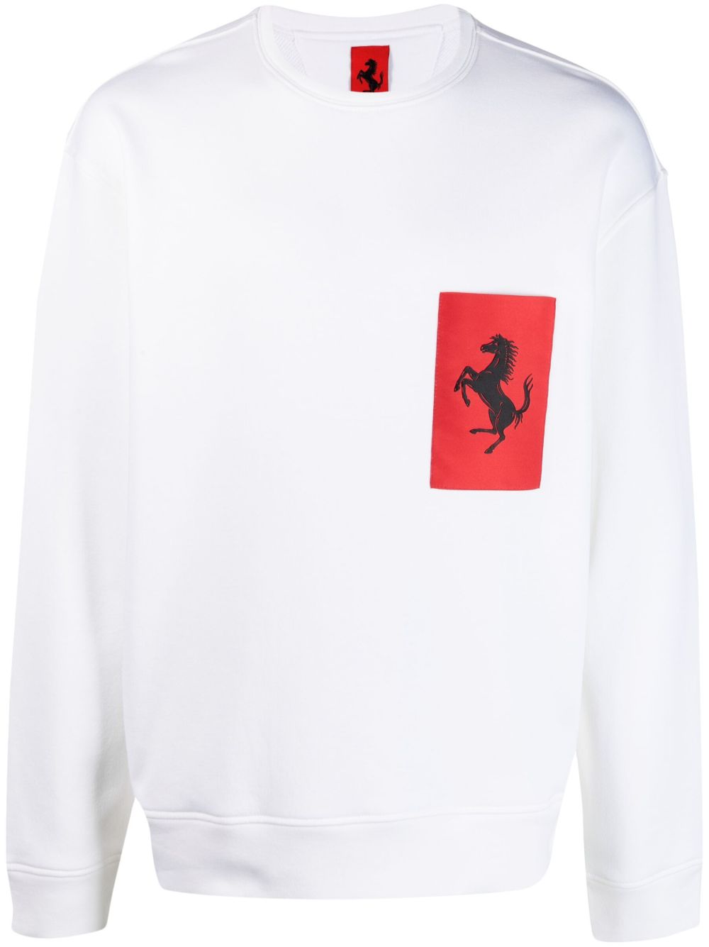 Ferrari logo印花圆领卫衣 - 白色