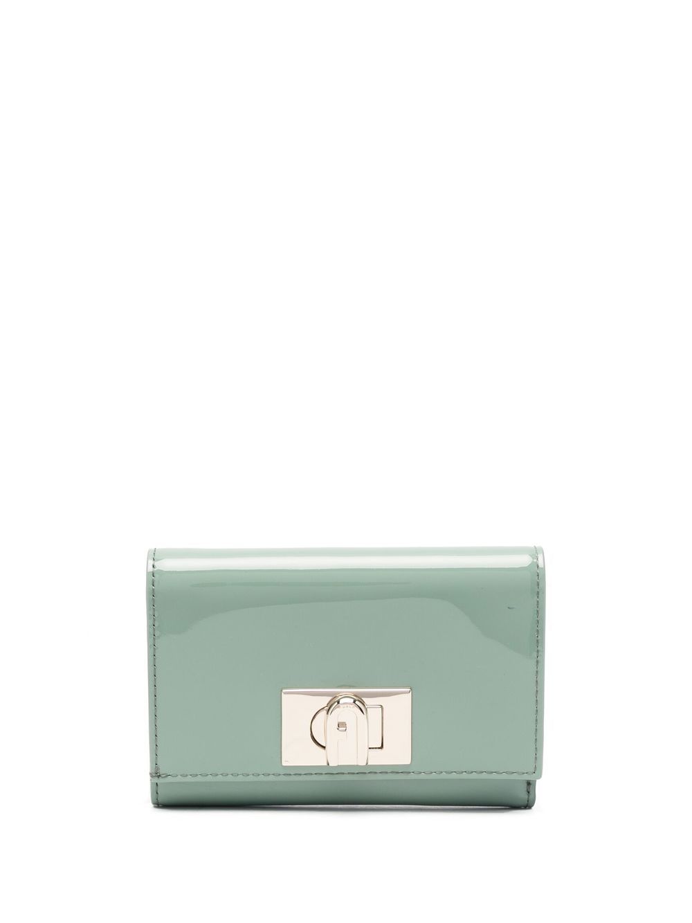 Furla 压膜效果旋扣钱包 - 绿色