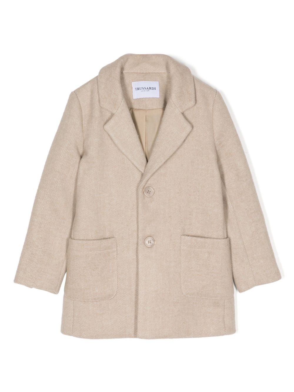 TRUSSARDI JUNIOR 双口袋单排扣外套 - 褐色