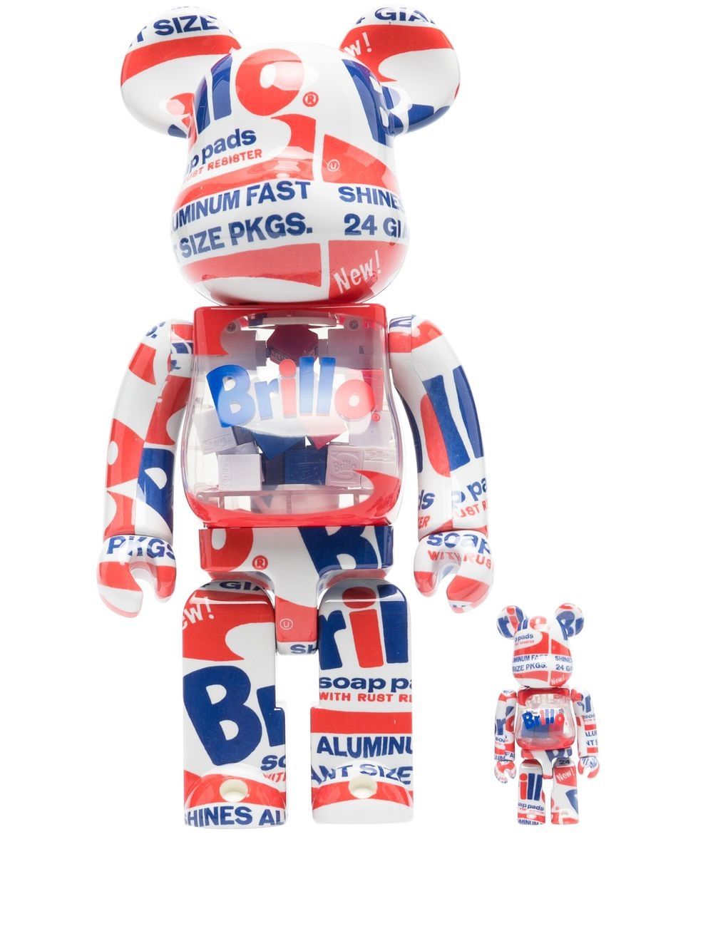 MEDICOM TOY x Andy Warhol Brillo BE@RBRICK 模型玩具套装 - 蓝色