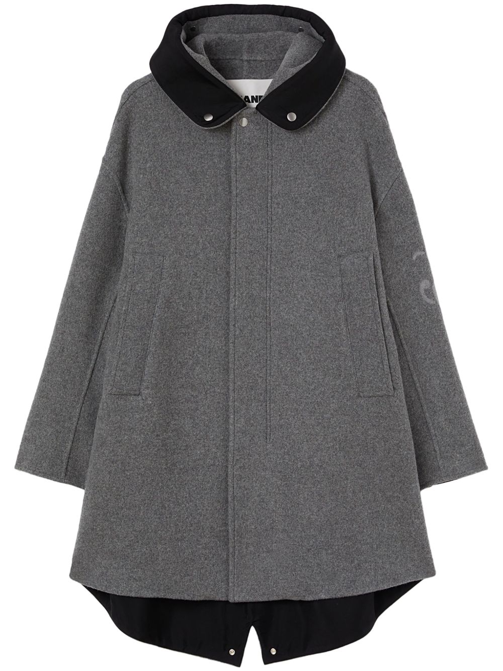 Jil Sander JW 印花连帽派克大衣 - 灰色