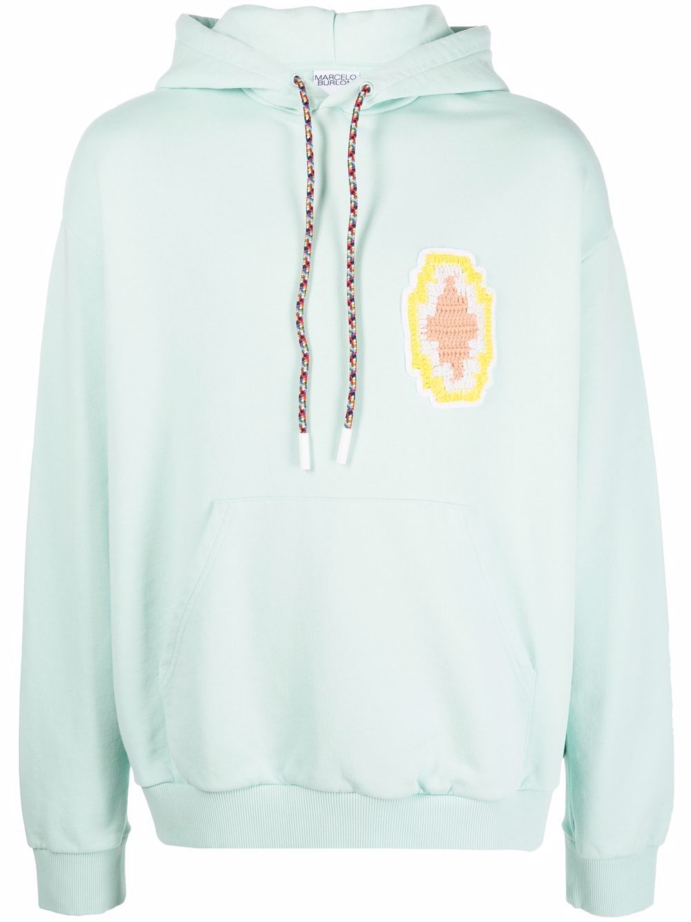 Marcelo Burlon County of Milan Cross 绳结编织贴花连帽衫 - 蓝色