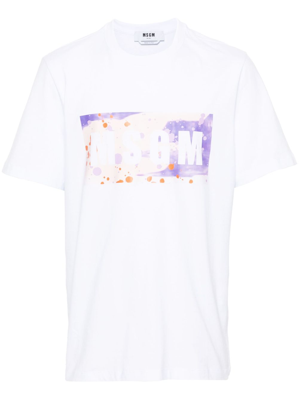 MSGM logo印花棉T恤 - 白色