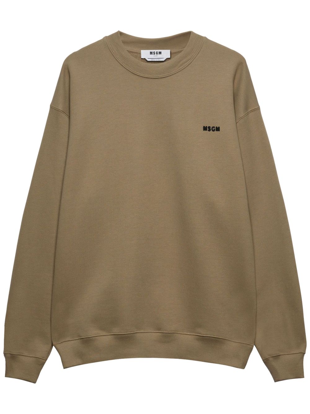 MSGM logo印花棉卫衣 - 褐色